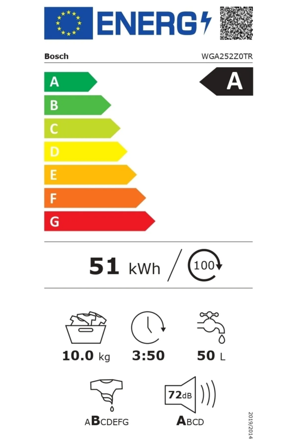 BOSCH WGA252Z0TR A Enerji Sınıfı 10 Kg 1200 Devir Çamaşır Makinesi - Görsel 5