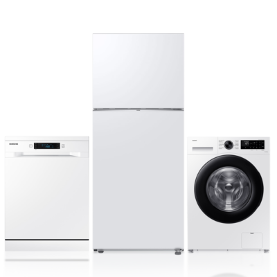 Samsung WW90CGC04DAEAH 14000D A sınıfı 9kg ecobubble beyaz çamaşır makinası  RT38CG6000WW/TR Üstten Donduruculu Buzdolabı DW60DG550FWQ, 5 Programlı Solo Bulaşık Makinesi